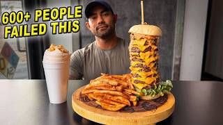 OVER 600 PEOPLE COULDN'T BEAT THIS HUGE BURGER CHALLENGE! | @natefiggs