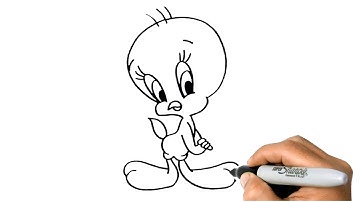 How to DRAW TWEETY BIRD Easy Step by Step