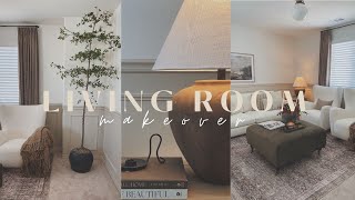Living Room Makeover & Early Fall Decorate With Me 2023 || DIY Tree & Designer Lamp || Thrift Flips