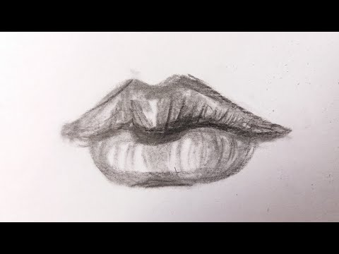 How to draw Lips by pencil step by step/ как нарисовать губы/карандаш