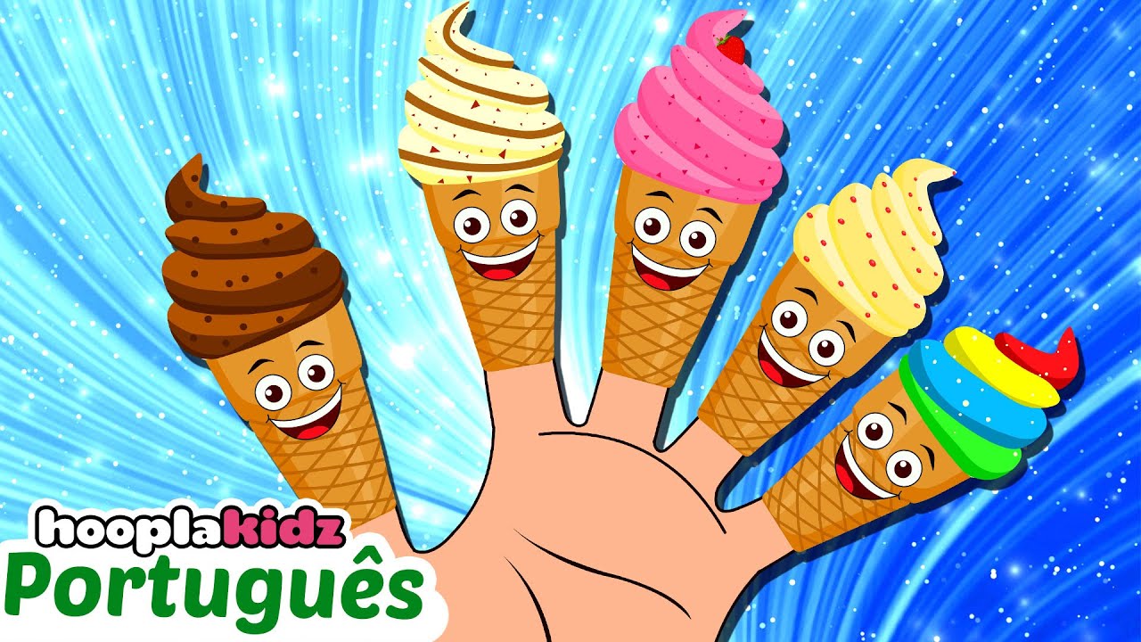 Família de Dedos de Sorvete | Nursery Rhymes For Kids | HooplaKidz Brasil