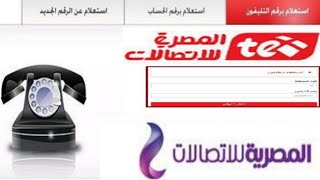 طريقة الاستعلام عن فاتورة التليفون الارضي من شركة المصرية للاتصالات