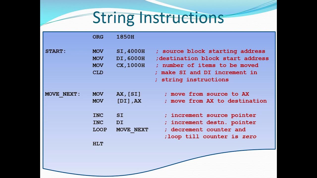 Lecture 11 8086 String Instructions YouTube