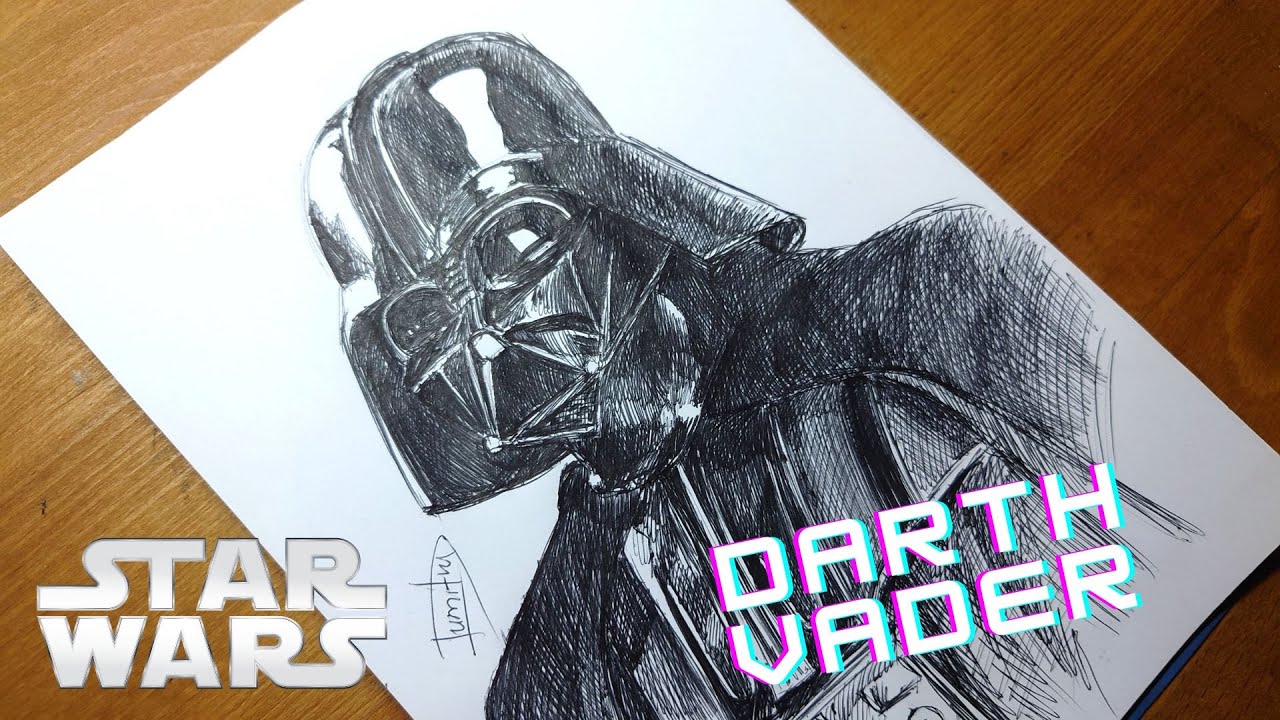 Darth Vader on Drawing Ballpoint for Star Wars | dumit3 arts artwork