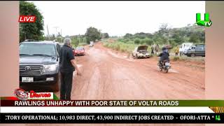 Rawlings unhappy with poor state of Volta roads screenshot 2