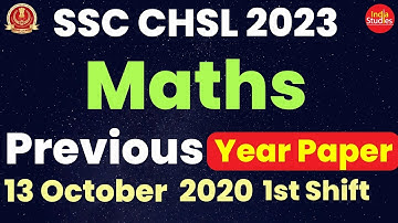 SSC CHSL 2019   13 oct 2020 Shift maths Previous year paper By Mona Ma