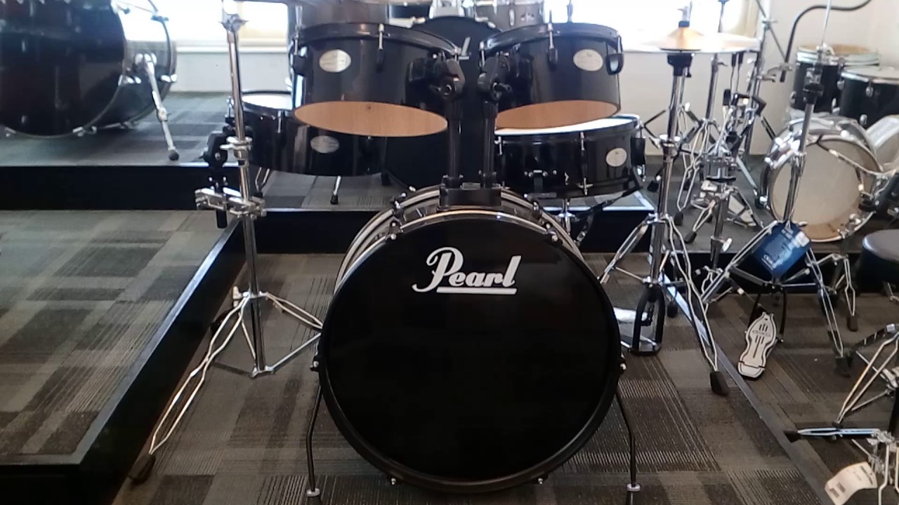 Pearl Drum Set Rhythm Traveler w/Hardware Black RT705HCC (31) YouTube