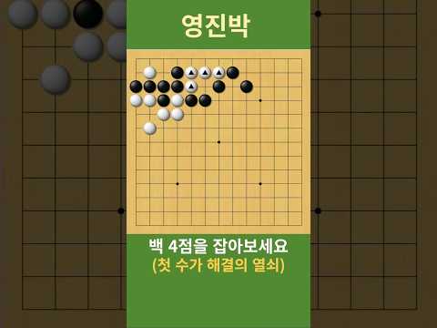 (<strong>수상전의</strong> 급소를 찾아라) 백 4점을 잡아보세요  #바둑 #사활 #맥점