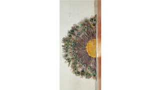 How to make peacock feather hand fan#diy #diycrafts #reels #trendingshorts #shorts
