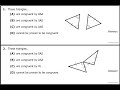 Quiz A (01 to 08) Proving Triangles Congruent by SSS, SAS, ASA, AAS or HL