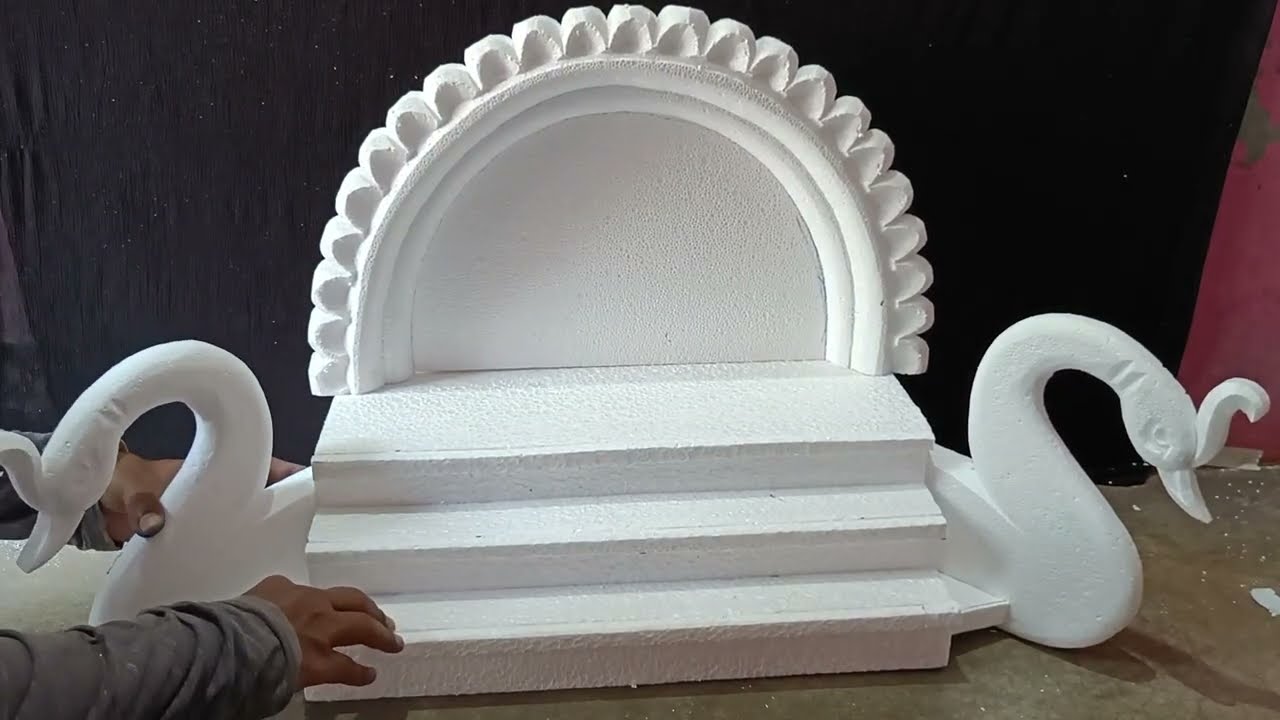 Thermocol Decoration idea for Ganesh Chaturthi Modern Design  easy idea  DIY craft