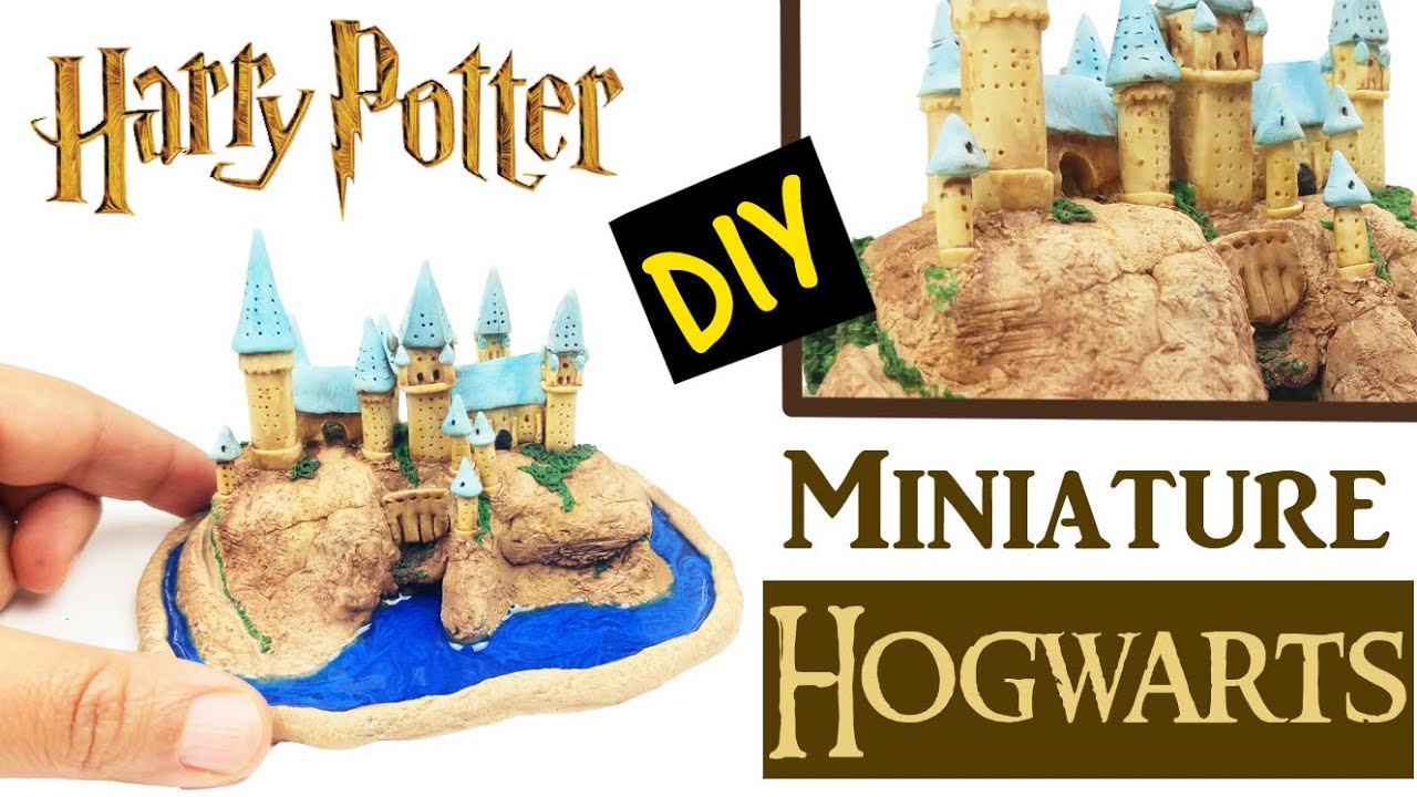 DIY MINIATURE HARRY POTTER CASTLE - Mini Hogwarts craft polymer clay &  resin tutorial How to - YouTube