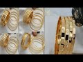 Latest beautiful gold bangles designs with weightgold plan bangles collection 