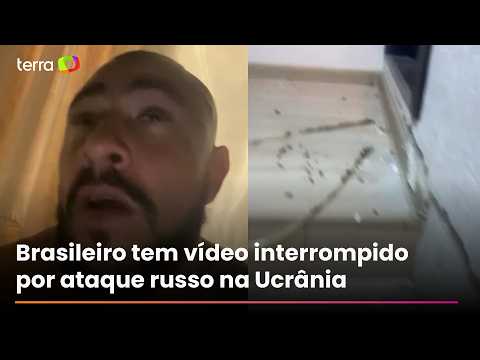 Brazilian fighting for Ukraine shows the exact moment his building is hit by a Russian missile