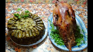 طريقه سهله جدا لعمل محشي ورق عنب وبطHow to make stuffed grape leaves and duck