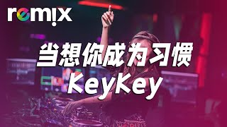 当想你成为习惯 - KeyKey 『当想你成为习惯 一个人说着晚安』【DJ REMIX】⚡Ft. GlcMusicChannel