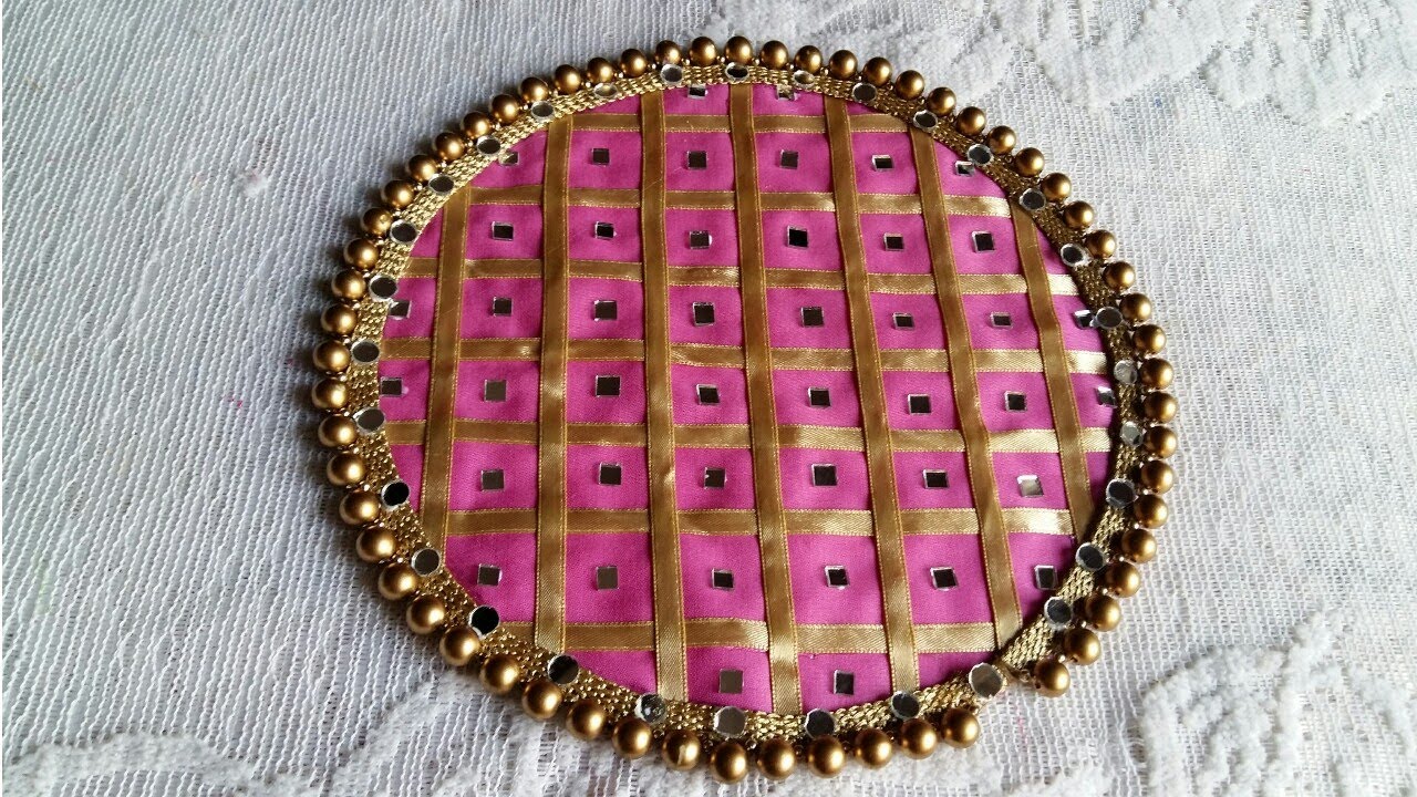 156. DIY Thali Cover | Mirror Thal Cover | Plate Cover | Thalposh