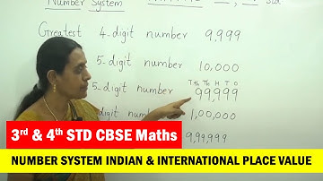 3rd & 4th STD Maths | Number System Indian & International place value | CBSE Syllabus Mathematics