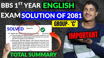 BBS 1st Year Business English 2081 Exam Paper Solution Group-B | Decoding Study