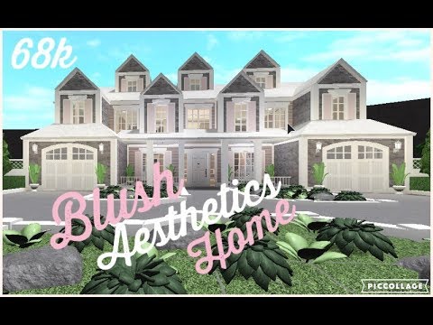 Bloxburg Blush Aesthetics Home Speed Build 68k Youtube - roblox bloxburg blush family mansion speed build 390k