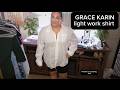 GRACE KARIN Women's 2026 Cotton Button Down Blouses, Dressy Casual Long Sleeve Shirts, Trendy Summer