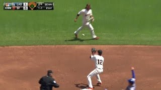 LAD@SF: Crawford makes a nice play up the middle