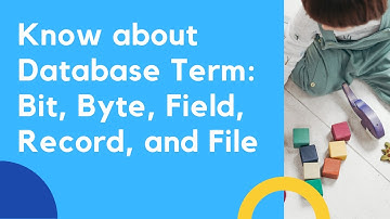 Know about Database Terms:   Bit, Byte, Field, Record, and File