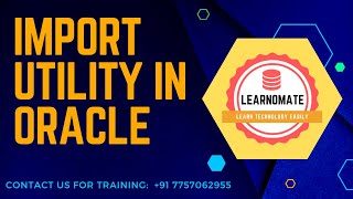#shorts import(impdp) utility in oracle. #learnomatetechnologies.