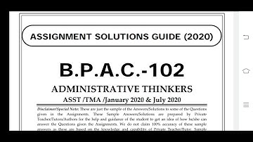 BPAC 102 Ignou Solved Assignment 2020-21