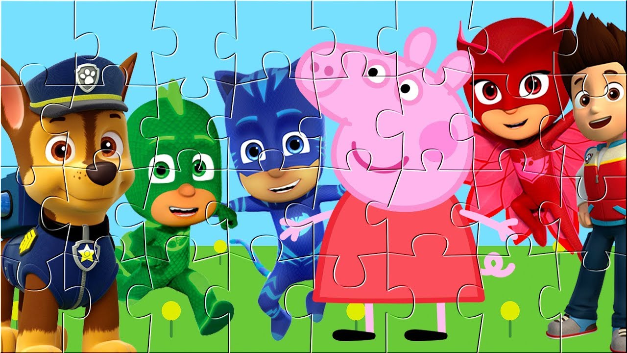 Puzzle de Peppa Pig con La Patrulla Canina y PJ Masks | Paw Patrol ...