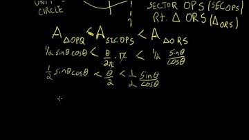 Limits 31- Using squeeze theorem to prove lim as x tends to 0 sinx/x=1