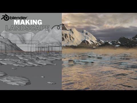 Making snow landscape mountains's in blender 🏞️ #blender #mountains #cgi
