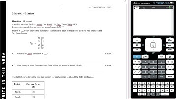 Question 1a - Exam 2 - 2018 NHT - Matrices