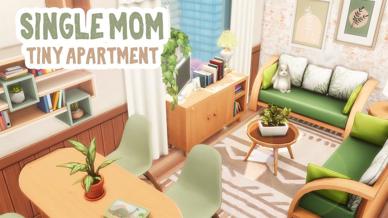 Single Mom's Tiny Apartment 💚 The Sims 4 Apartment Renovation Speed