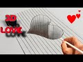 How to Draw a 3D Hole Heart Shape - Easy Pencil Drawing Step by Step