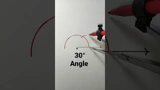 how to construct 30 degree angle using compass | 30° angle