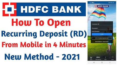 How to Open HDFC Bank Recurring Deposit (RD) Account from Mobile App | 2021 Step By Step