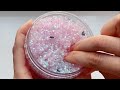 ASMR ICE Crunchy PINK color SLIME with beads | No talk video asmr