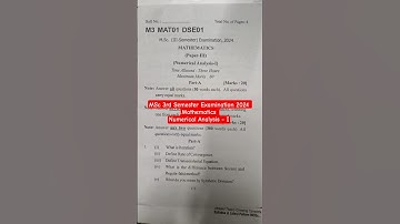 Msc mathematics 3rd semester examination 2024 || Numerical Analysis -I|| Pyq