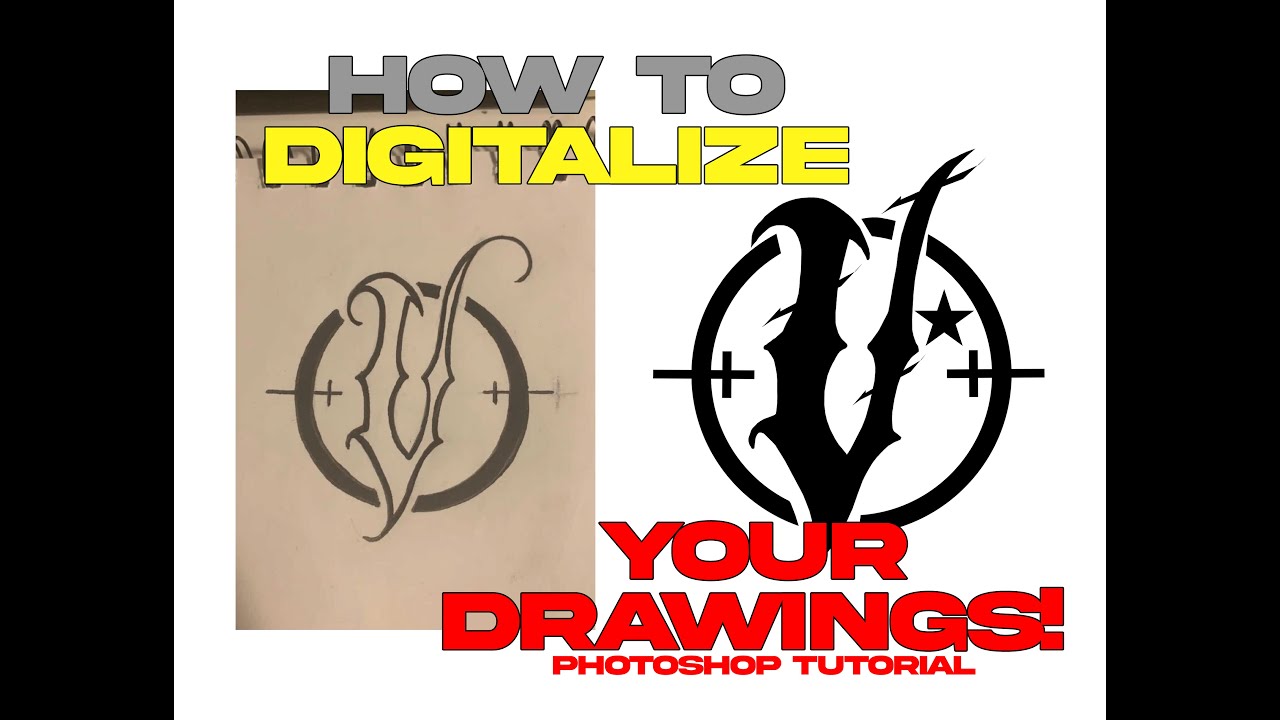 HOW TO DIGITALIZE YOUR DRAWING ON PHOTOSHOP (PHOTOSHOP TUTORIAL) - YouTube