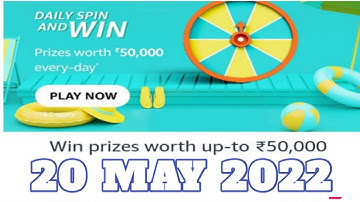 Amazon Funzone Daily Spin and Win Answers Today|20 May 2022 | Daily Quiz Time
