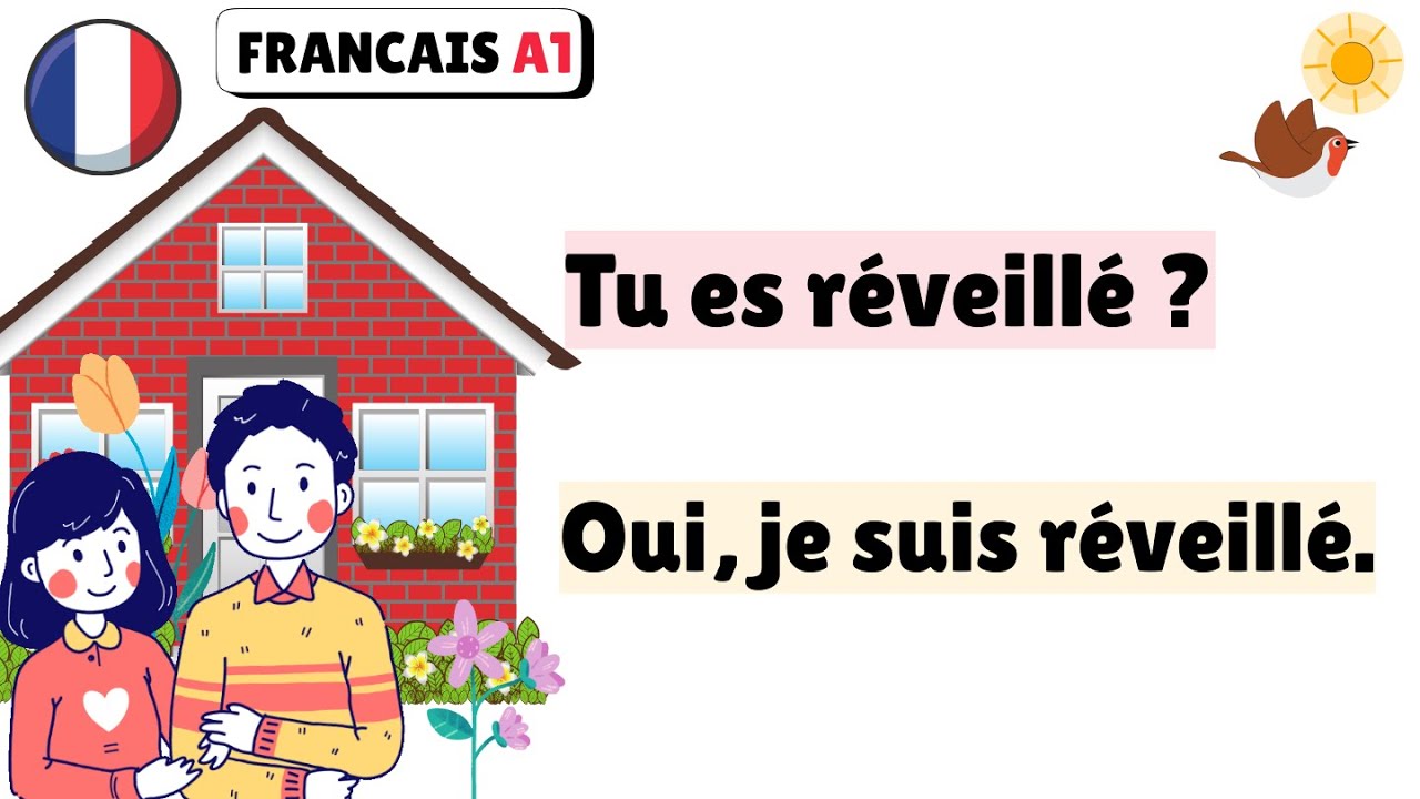 🌅 Français A1 – 80 Dialogues du Matin pour Débutants | Se Réveiller en Français