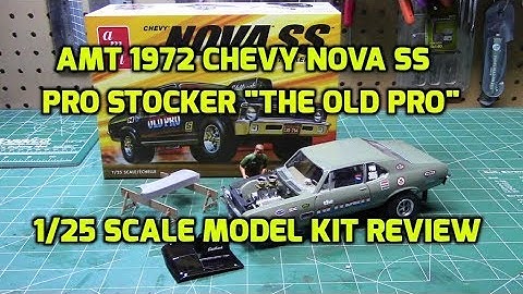 AMT 1972 Chevy Nova SS Old Pro Dragster 1/25 Scale Model Kit Build Review AMT1142