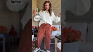 Corduroy Baggy Wide Leg Pants Review – Women's Casual Elastic Waisted Palazzo Trousers (Fall