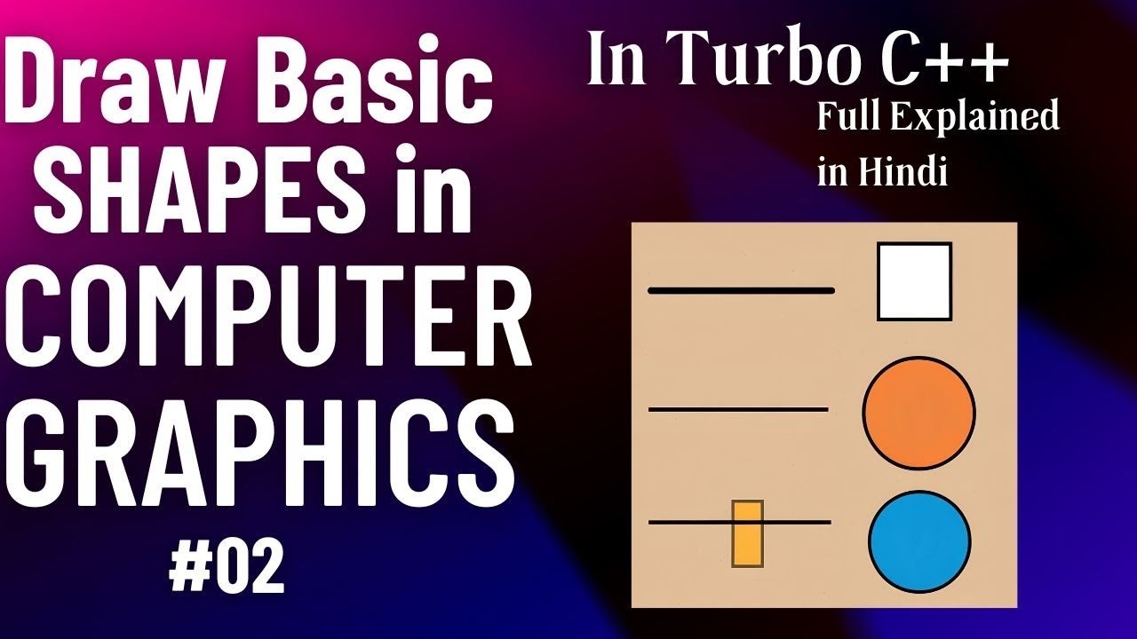Master Basic Shapes in C | Draw Line, Rectangle & Circle in Turbo C++ ...
