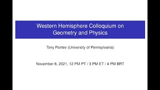 WHCGP: Tony Pantev, "Geometry and topology of wild character varieties"
