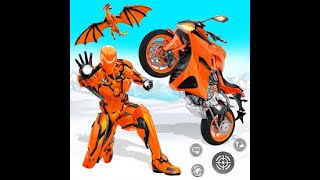 스노우 마운틴 모토 자전거 변형 로봇 자전거 게임 - 안드로이드 게임플레이 screenshot 3