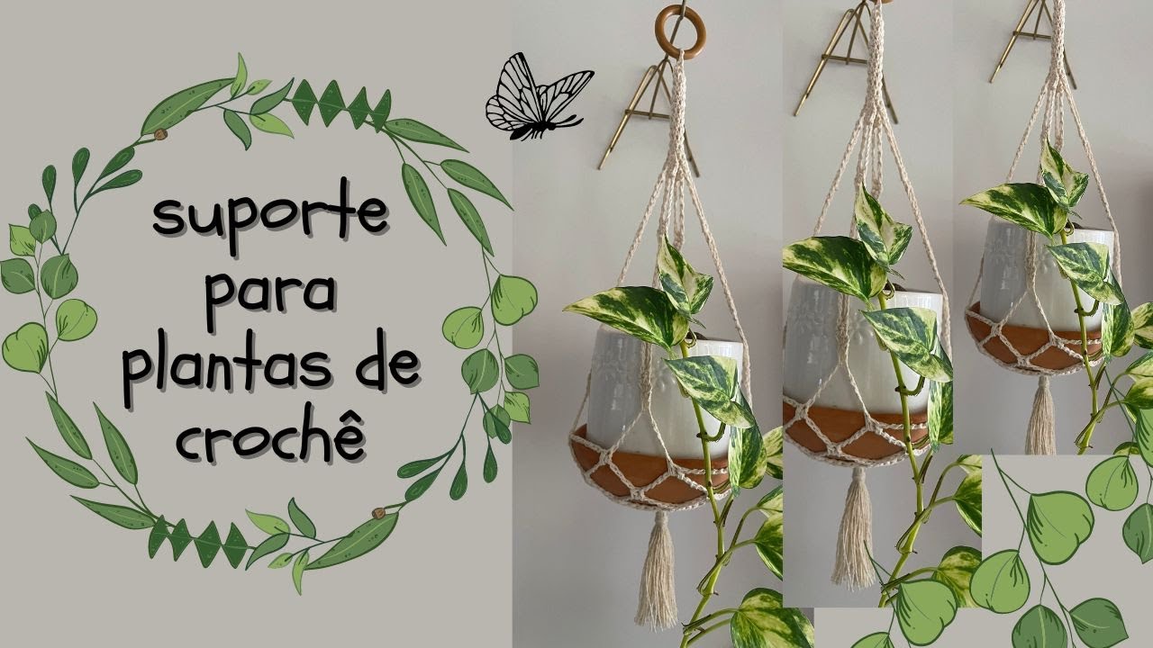 Suporte para plantas de crochê - Fácil demais