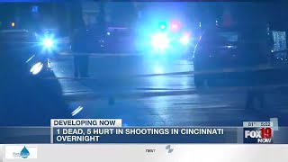1 dead, 5 hurt in overnight shootings in Cincinnati