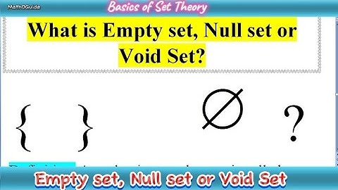 What is Empty set, Null set or Void Set | Types of Sets | MathOGuide